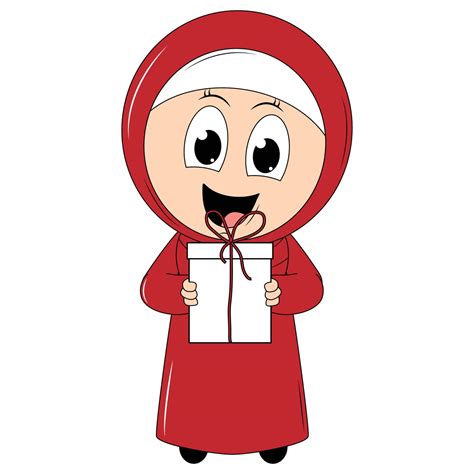 cute girl cartoon with hijab 17344230 Vector Art at Vecteezy