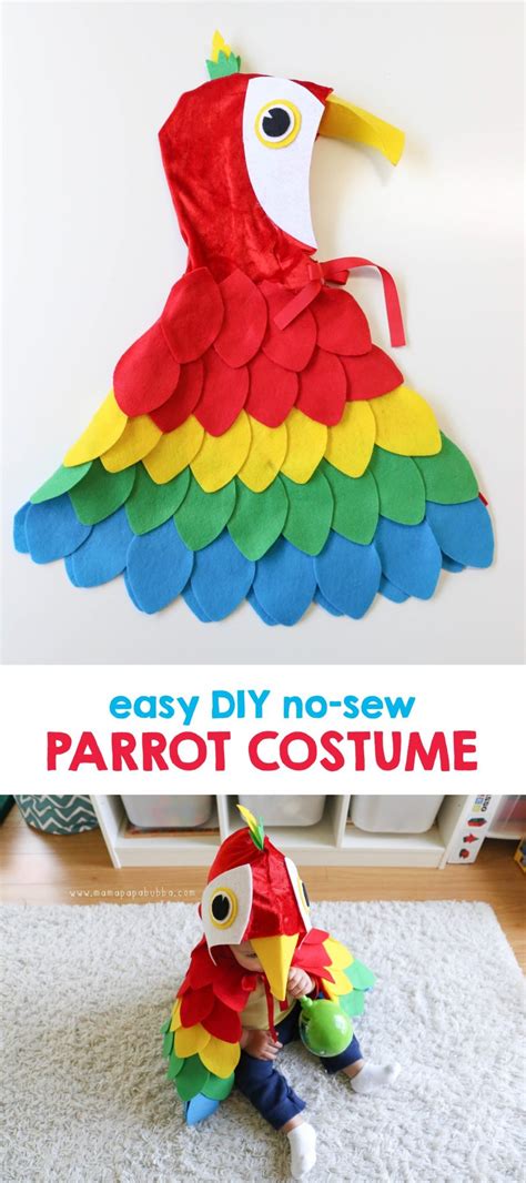 Easy Diy No Sew Parrot Costume Mamapapabubba