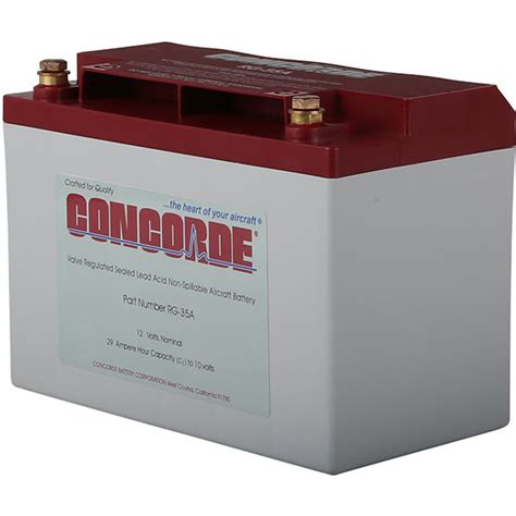 Concorde Rg 35a Sealed Lead Acid Aircraft Battery Aircraft Spruce