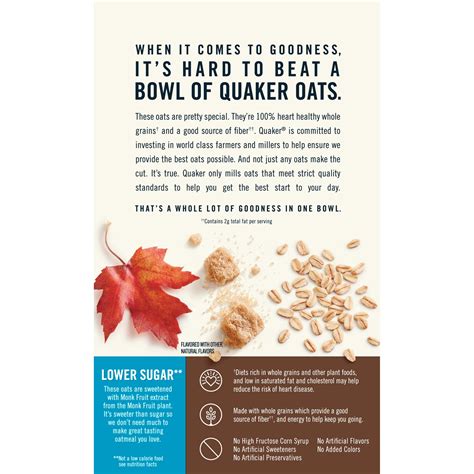 Quaker Instant Oatmeal Lower Sugar Maple And Brown Sugar Mikio Health