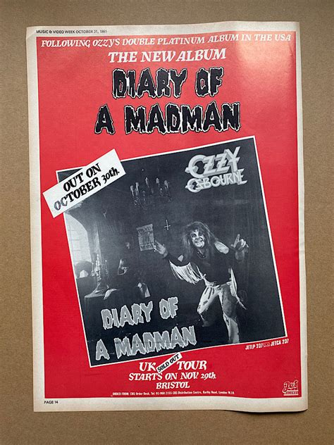 Page Ozzy Osbourne Diary Of A Madman Vinyl Records Lp Cd