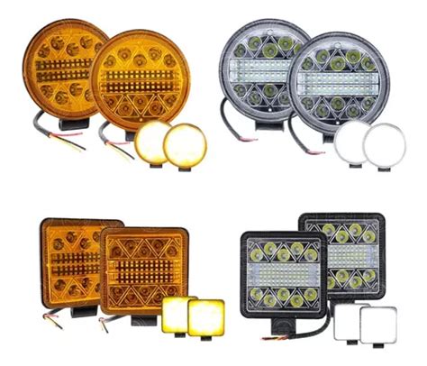 Par Faros Led Auxiliares X Auto Moto Fija Estrobo F