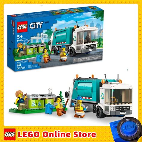 LEGO City Recycling Truck 60386 Samochodzik Zestaw Z 3 Pojemnikami Do