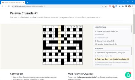 Top Sites Para Jogar Palavras Cruzadas De Gra A