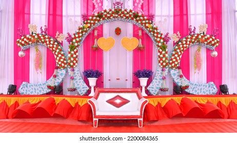 Wedding Background Indian Decoration Floral Stock Photo 2200084365 ...