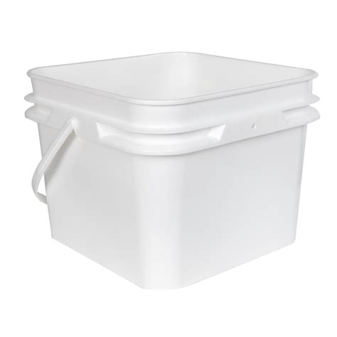 2 Gallon 8 Liter 30 Series White Hdpe Square Pail With Handle Us