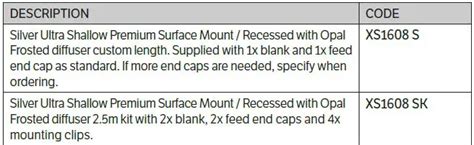 HALCYON XS1608 Ultra Shallow Premium Surface Mount Recessed Aluminium