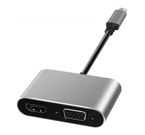 ADAPTER USB C HDMI żeński 4K 30Hz SVGA 15pin żeński ALU ART oem