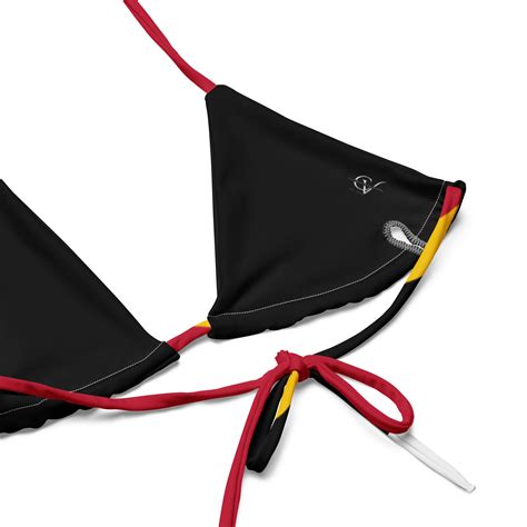 St Kitts String Bikini Top Coat Of Arms Flag Summer Swimwear Caribbean Bathing Suit