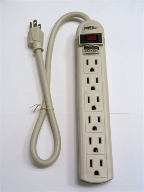 6 Outlets Power Strip Surge Protector with Safety Circuit Breaker ...