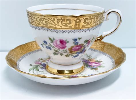 Royal Tuscan Teacup Gold Floral Tea Cup Vintage Teacups Bone China