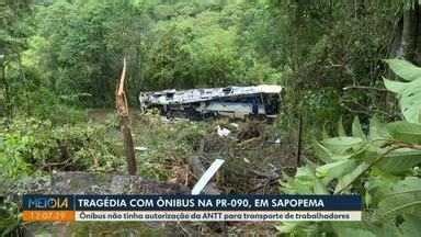 Meio Dia Paraná Londrina Corpos de vítimas de acidente ônibus