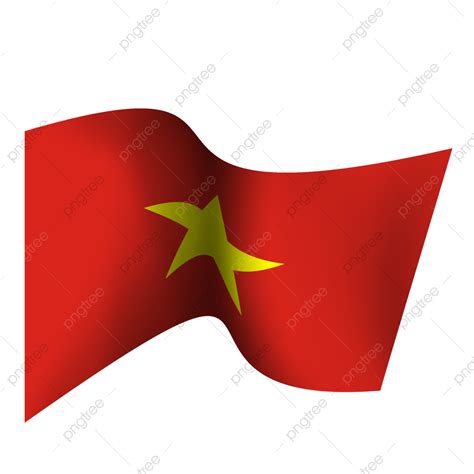 Linda Bandera De Vietnam Realista Con Efecto De Sombra 3d PNG Bandera