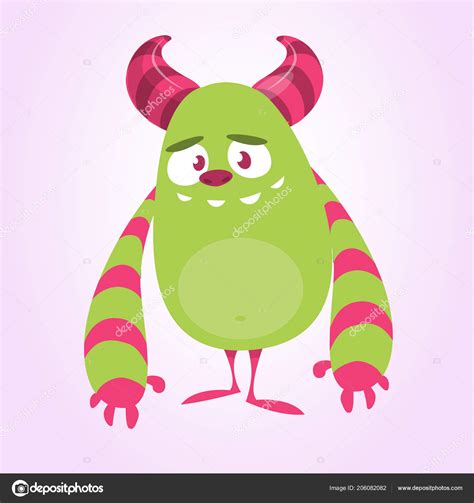 Cool Cartoon Monster Vector Green Monster Troll Illustration Halloween