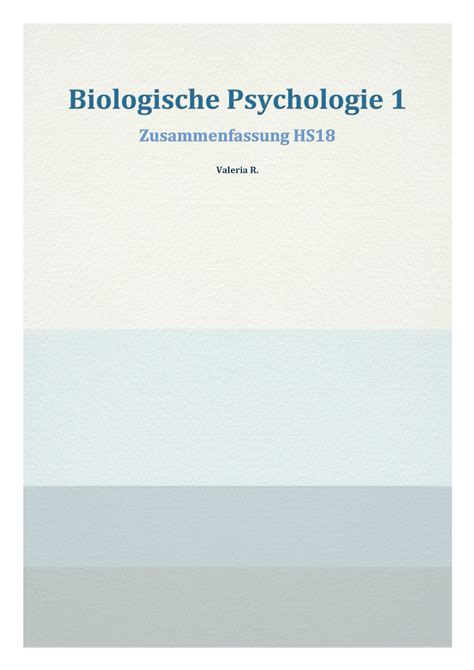 Zusammenfassung Vorlesungen Biologie Alle Themen Biologische