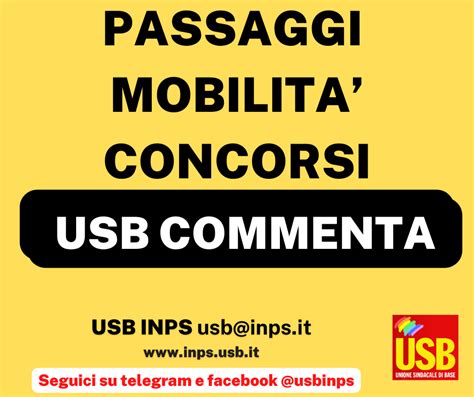 USB Pubblico Impiego INPS PASSAGGI MOBILITA CONCORSI