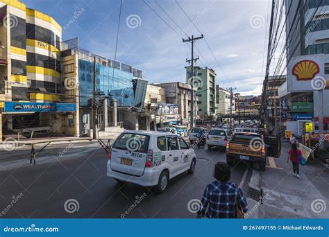 Baguio City Philippines A Busy Scene Along Abanao Street In Downtown