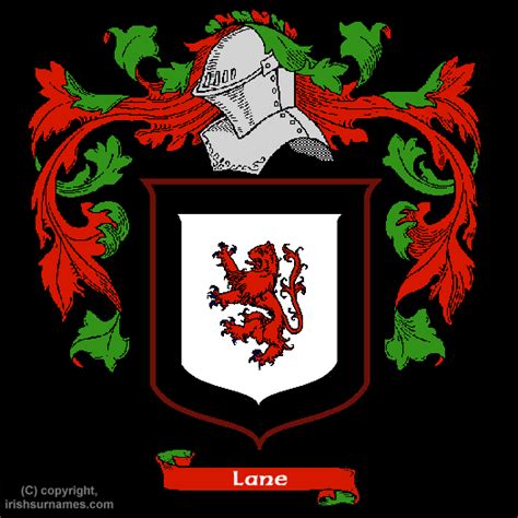 Lane family crest and meaning of the coat of arms for the surname Lane ...