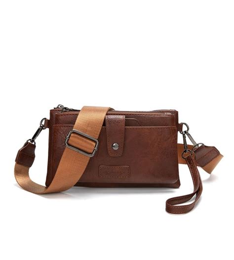 Myfriday Vintage Leather Camera Crossbody Bag For Women Stylish Two