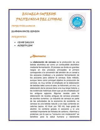 Proyecto De Quimica Pdf