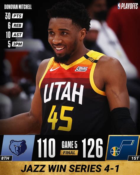 NBA On Twitter Donovan Mitchell Powers The Utahjazz In Game 5 As