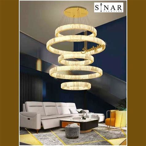 Jual Lampu Gantung Void Luxury Ring Led Kristal Di Lapak Sinar