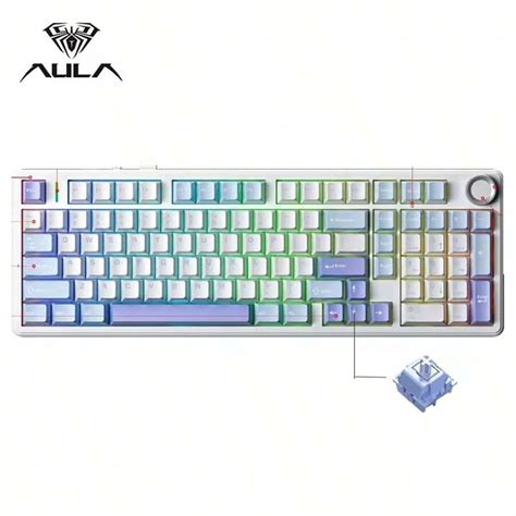 Aula Aula F Pro Custom Mechanical Keyboard Three Mode Wireless Hot Swap Gasket Structure Rgb