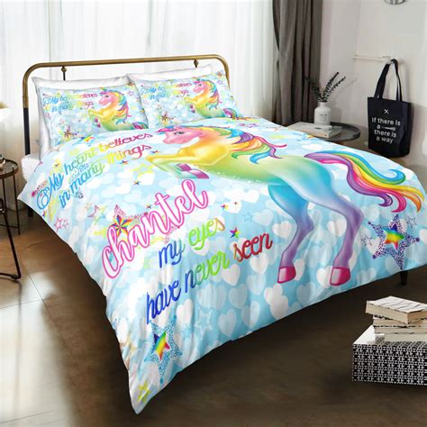 Personalized Cute Unicorn Bedding Set Unilovers