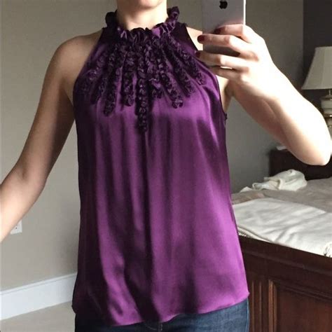 Elie Tahari Plum Silk Sleeveless Blouse Clothes Design Fashion