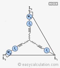 3 Phase Power Calculator by Two Wattmeters Method