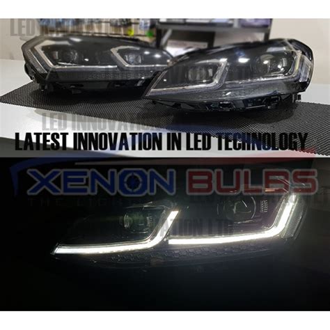 VW GOLF MK7 MK7 5 HEAD Lamps LED DRL BI XENON GTD SWIPE SEQUENTIAL