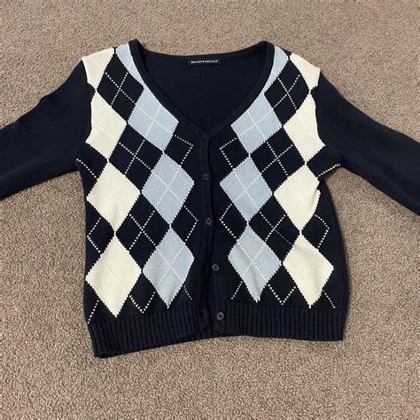 Brandy Melville Argyle Cardigan Size One Size But Depop