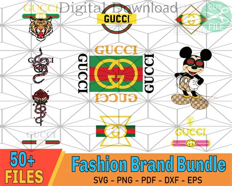 50 Files Fashion Brand Bundle Svg Gucci Svg Mothersday Ts