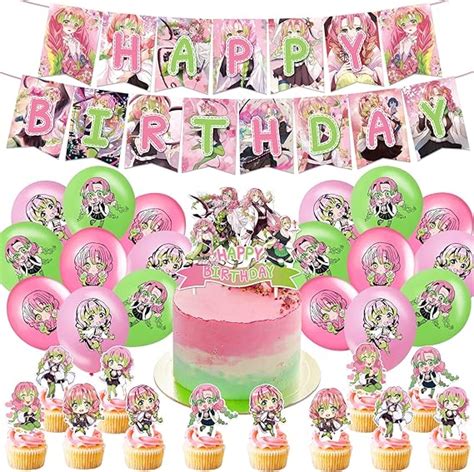 Anime Demon Kanroji Mitsuri Birthday Decorations Party Supplies Include