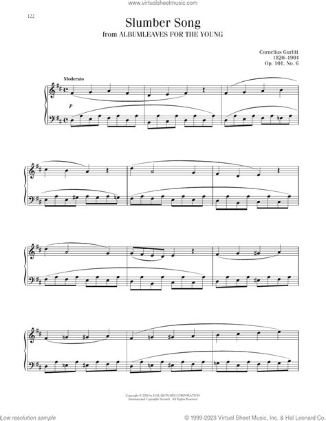 Slumber Song Op No Sheet Music For Piano Solo V