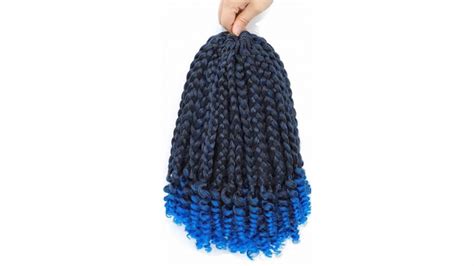 Buy Blue Ombré Crotchet Braids Curls 10 inches by Prime Hair Braids on