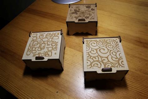 Laser Cut File 3 Size Box Svg File Glowforge Box Svg File Box Etsy