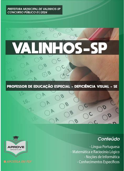 Apostila Valinhos Professor De Educa O Especial Defici Ncia Visual