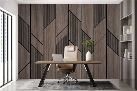 Wall Mural Photo Wallpaper Geometric panels with wood texture Nr. u97427 | Uwalls