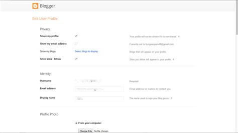 Editing And Showing Your Blogger Profile
