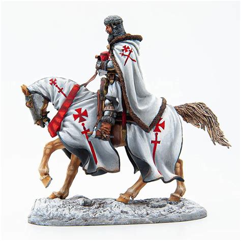 Mounted Teutonic Knight Livonian Order Single Mounted Figure Cru124