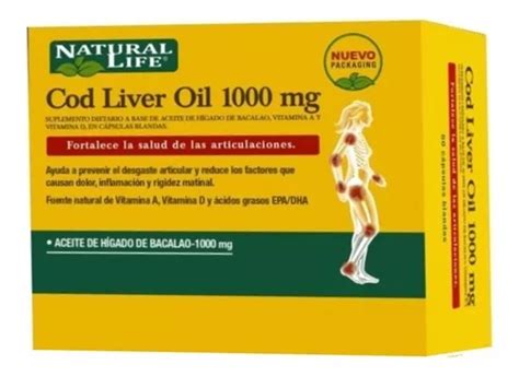 Aceite De Higado De Bacalao Cod Liver Oil 1000mg X 60 Caps MercadoLibre