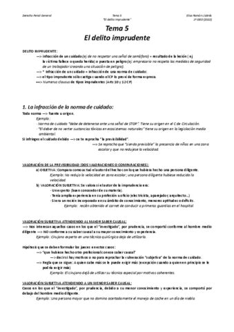 Tema El Delito Imprudente Penal Ii Pdf