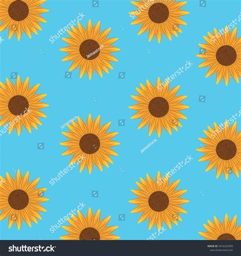 Floral Background Pattern Sunflowers Vector Illustration Stock Vector