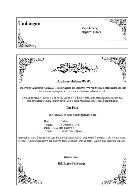 Template Undangan 100 Hari Pdf