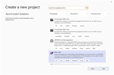 Create A Blazor App Project In Visual Studio Jppinto Tech Blog