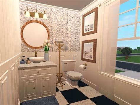 Coastal Bathroombloxburg In 2023 Beach House Room Beach House