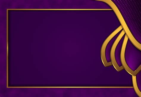 Fondo Dorado De Lujo Con Metal Morado Oscuro Vector Premium