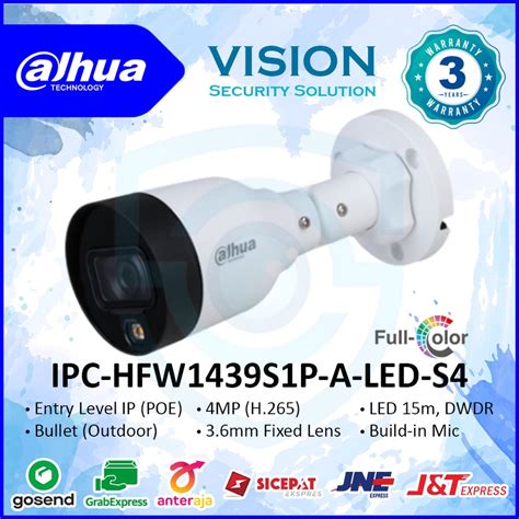 Jual Kamera CCTV IP Dahua Outdoor 4MP IPC HFW1439S1P A LED Audio Full