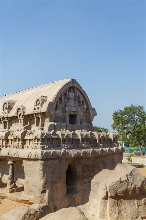 Exterior De Bhima Ratha Uno De Los Pancha Rathas Cinco Rathas De